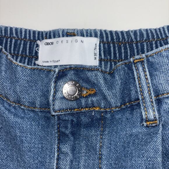 ASOS Denim Shorts Stretch Sz W30 76cm Boho West Country Sailor Beach Vacay Cruis - Picture 2 of 7